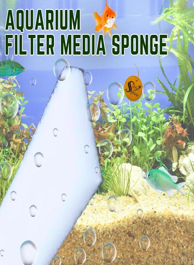 سايج سكوير فلتر أحواض السمك المربع من سيج مصنوع من القطن/الإسفنج - ترشيح ميكانيكي وبيولوجي فعال للحصول على مياه نقية تمامًا، تصميم متين للاستخدام طويل الأمد، مناسب لأحواض المياه العذبة والمالحة (أبيض) - Image 2